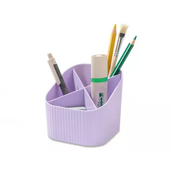 HAN X-LOOP rašiklių laikiklis, pastelinės violetinės spalvos, plastikinis, 4 skyriai, 11,1 x 11,1 x 10,5 cm (17238-887D)