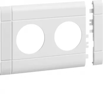 Hager GB100209016 dengiamoji plokštė 2 vietų kištukiniam lizdui BRH kanalui, traffic white (RAL 9016)