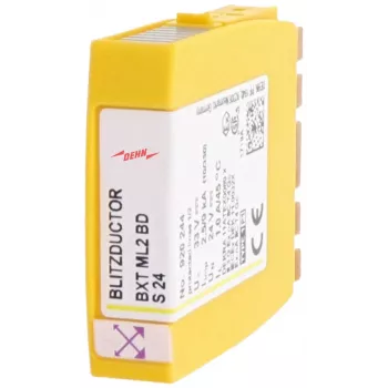 DEHN BXT ML2 BDS24 kombinuotas žaibo srovės ir viršįtampių ribotuvas Type 2 24V DC 2 polių DIN bėgiui 920244