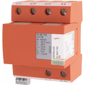 DEHN DV M2 TNS 255 FM kombinuotasis viršįtampių ribotuvas Type 1+2+3, 4 polių, TN-S, 255 V 956405