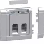 Hager GSETDM032LAN duomenų lizdų montavimo rinkinys, 2x RJ45, Cat.6A, ekranuotas, aliuminio priekinė plokštė, Type 03