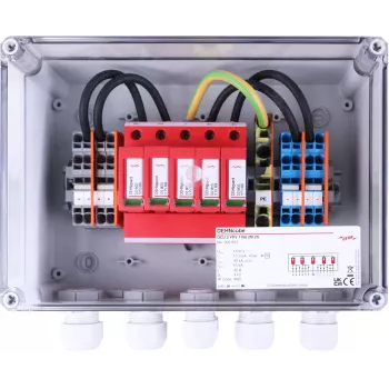 DEHN 900923 DCU 2 YPV 1100 2M 2S PV stringų sujungimo dėžutė su viršįtampių apsauga, IP65, 2 MPPT, 2 stringai vienam MPPT