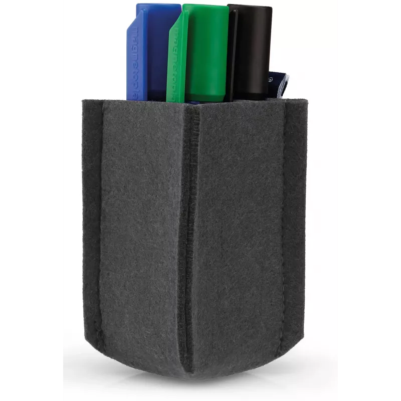magnetoplan magnetoTray mažas rašiklių laikiklis, pilkos spalvos veltinis, 100% perdirbtas PET, magnetinis 1227601
