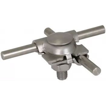 DEHN MV spaustukas iš nerūdijančio plieno V4A apvaliam laidininkui 8-10 mm, plokščia galvute varžtas (391070)