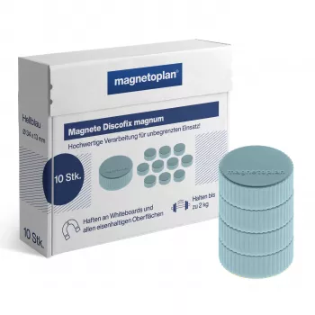 MAGNETOPLAN HOLTZ Discofix apvalus magnetas Magnum, mėlynas, pilno branduolio feritas, 2,0 kg laikymo jėga (1660003)