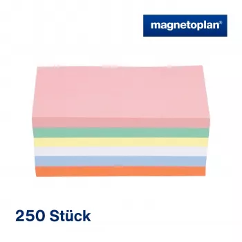 MAGNETOPLAN HOLTZ komunikacinės kortelės stačiakampės 200 x 100 mm, įvairių spalvų (rožinė, žalia, geltona, balta, mėlyna, oranžinė) - 250 kortelių 112501510