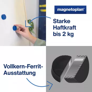 Magnetoplan Discofix Magnum magnetukai lentai, 34 mm, 10 vnt. 1660010