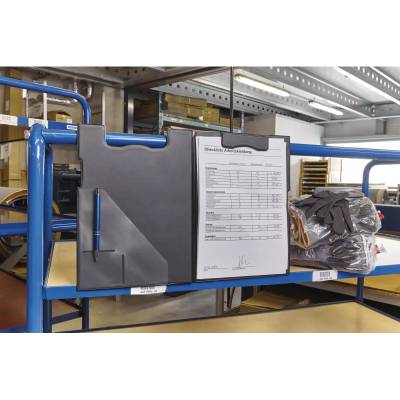MAGNETOPLAN HOLTZ magnetoplan magnetinė rašymo lenta su segtuku, juoda, su magnetiniu užlenkiamu mechanizmu, tvirtinama prie magnetinių paviršių – 1 vnt. (1131612)