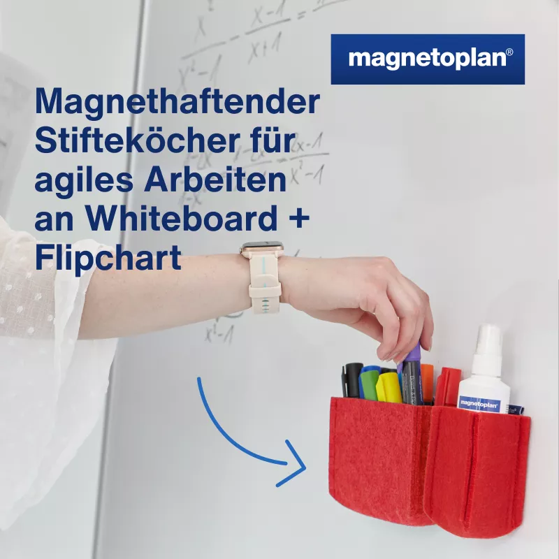 magnetoplan magnetoTray big 1227706 raudonas rašiklių laikiklis