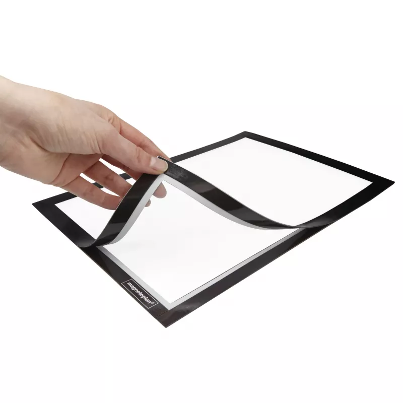 magnetoplan magnetofix informacinis rėmelis DIN A4, juodas, atidaromas, dvipusis, savaiminio klijavimo 1131912