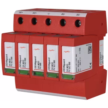 DEHN DG M PV2 SCI 1000 2 tipo viršįtampių ribotuvas fotovoltinėms sistemoms, 3 poliai, 1000 V DC, 40 kA, DIN bėgelio montavimas 952514