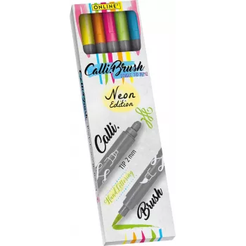ONLINE USV 5 Calli.Brush Double Neon Brush-Pens rinkinys, skirtingų spalvų (19078)