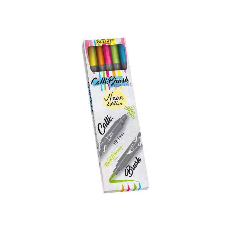 ONLINE USV 5 Calli.Brush Double Neon Brush-Pens rinkinys, skirtingų spalvų (19078)