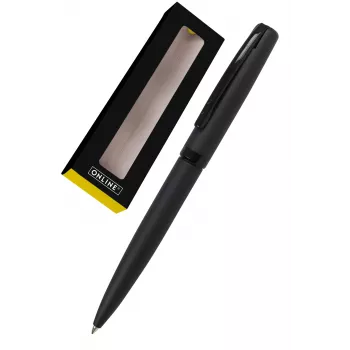 ONLINE SCHREIBGERÄTE Eleganza tušinukas, juodas korpusas, mėlynas rašalas, sukimosi mechanizmas, metalas, blizgus lakas 34752