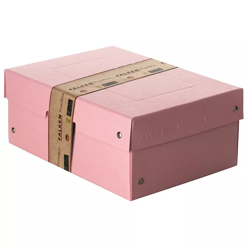 FALKEN PURE dokumentų saugojimo dėžė 1250 lapų pastelinės rožinės spalvos 18,0 x 25,0 x 10,0 cm, 1 vnt. 22001896000F