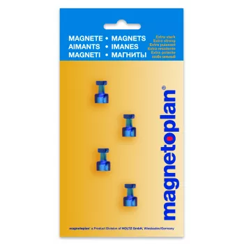 Magnetoplan magnetinis dokumentų laikiklis, mėlynas, 4 vnt., talpina iki 9 DIN A4 lapų 1666114