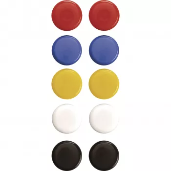 Magnetoplan Signal Magnets 20 mm, 10 vnt., įvairių spalvų (raudona, mėlyna, geltona, žalia, balta) 16662
