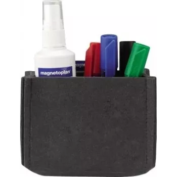 magnetoplan magnetoTray vidutinio dydžio pilkos spalvos veltinio rašiklių laikiklis, magnetinis, pagamintas iš 100% perdirbtų PET butelių 1227701