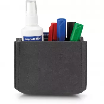 magnetoplan magnetoTray vidutinio dydžio pilkos spalvos veltinio rašiklių laikiklis, magnetinis, pagamintas iš 100% perdirbtų PET butelių 1227701