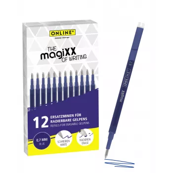ONLINE magiXX gelinio rašiklio šerdys mėlynos 0,7 mm vidutinės 12 vnt. pakelis (40167)