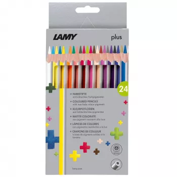 LAMY plus trikampio formos spalvoti pieštukai, 24 vienetų rinkinys kartoninėje dėžutėje, ergonomiški, matiniai, atsparūs lūžimui 1222008