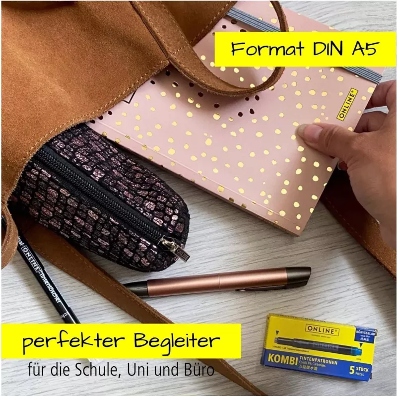 ONLINE Bullet Journal Spotlights Rose A5 taškinis tinklelis minkštu viršeliu margaspalvis 70042
