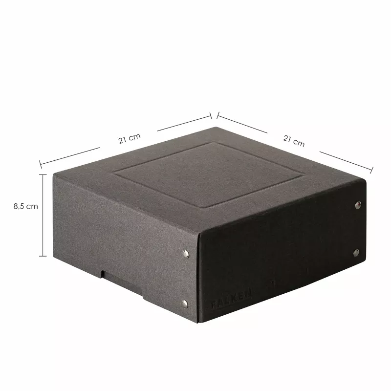 FALKEN PURE dokumentų dėžė 200x200mm, skirta 1050 lapams, juoda, 21x21x8,5 cm 22001752000F