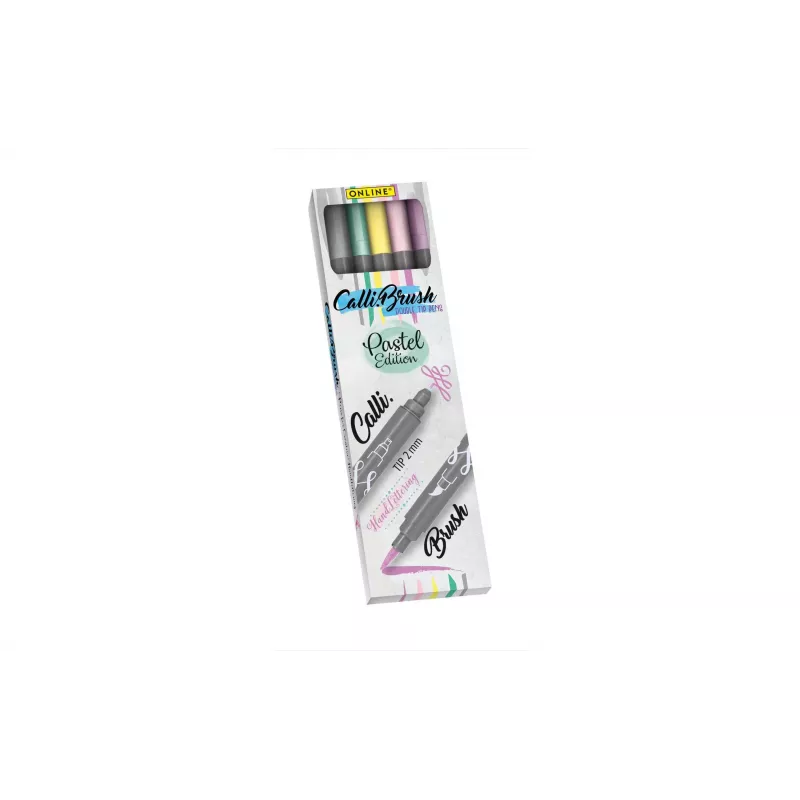 ONLINE USV 5 ONLINE® Calli.Brush Double Pastel dvigubo antgalio flomasteriai, įvairių spalvų (19079)