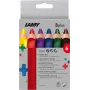 LAMY 3plus spalvoti pieštukai, 6 vnt. rinkinys, ergonomiški trikampiai, itin stori nelūžtantys švino šerdys, įvairios spalvos 1222002