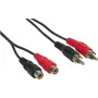 Good Connections 2x RCA male to 2x RCA female stereo audio extension cable, 1,5 m, juodas AS-2CV2