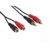 Good Connections 2x RCA male to 2x RCA female stereo audio extension cable, 1,5 m, juodas AS-2CV2