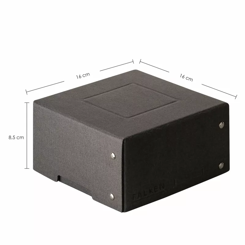 FALKEN PURE 150x150mm dokumentų dėžutė 1050 lapų juoda 16,0 x 16,0 x 8,5 cm, 1 vnt. (22001744000F)