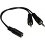GoodConnections AD-35B2S garso Y-adapteris 3,5 mm stereo lizdas į 2x RCA mono kištukus, 20 cm, nikeliuoti kontaktai, juodas