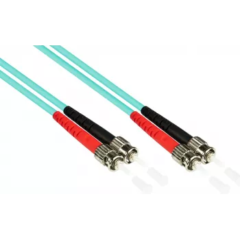 GoodConnections OM3 Duplex Multimode Fiber Optinis Patch Kabelis ST/ST 15m Aqua LSZH LW-815ST3