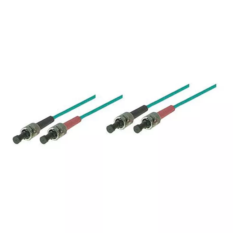 GoodConnections OM3 Duplex Multimode Fiber Optinis Patch Kabelis ST/ST 15m Aqua LSZH LW-815ST3
