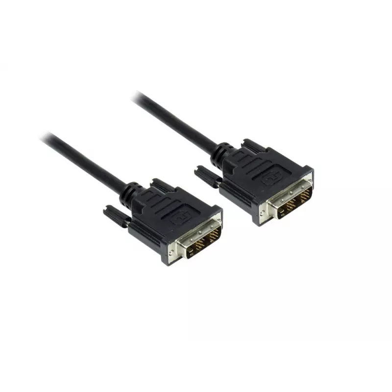 GoodConnections DVI-D Single Link kabelis 18+1 vyriškas-vyriškas, 1,8m, juodas, auksuoti kontaktai, dvigubai ekranuotas, HDCP, 1920x1200 4310-DD2