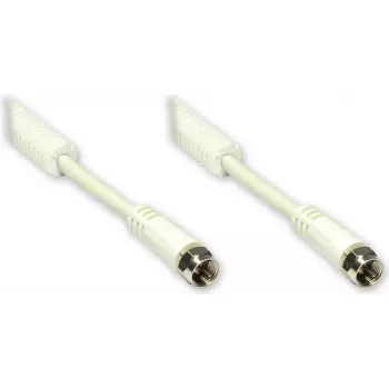 GoodConnections F-Type į F-Type koaksialinis kabelis su ferito šerdimi, 100% ekranuotas, 2,5 m, baltas (S-FP25W)