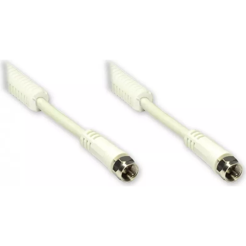 GoodConnections F-Type į F-Type koaksialinis kabelis su ferito šerdimi, 100% ekranuotas, 2,5 m, baltas (S-FP25W)