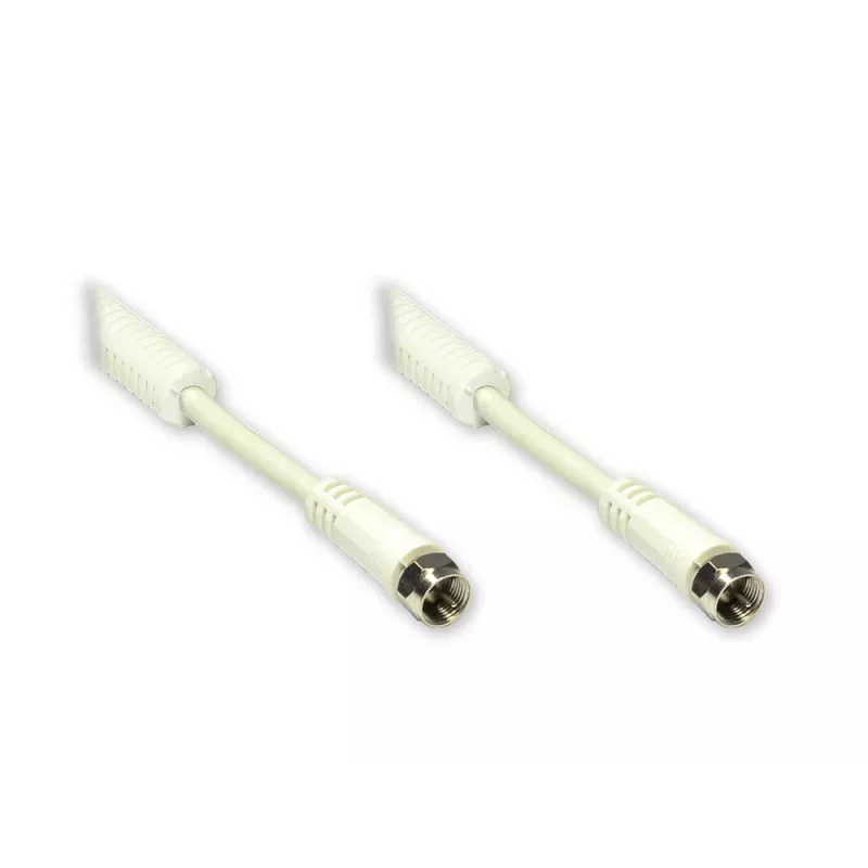 GoodConnections F-Type į F-Type koaksialinis kabelis su ferito šerdimi, 100% ekranuotas, 2,5 m, baltas (S-FP25W)