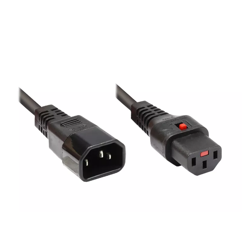 GoodConnections Alcasa C14/C13 maitinimo prailginimo kabelis 1m juodas 10A 250V 1600-IEC10