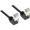 Good Connections Cat 5e F/UTP tinklo kabelis, 3m, juodas, 90° kampu žemyn nukreipti RJ45 jungtys 805S-030WI