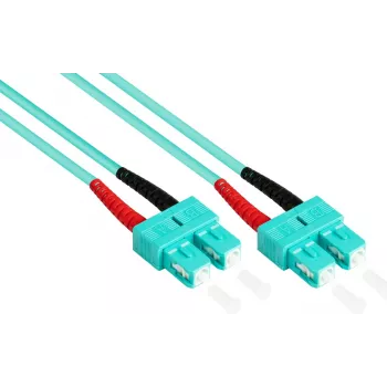 GoodConnections 10m dvigubas daugiamodis OM3 50/125 SC/SC šviesolaidinis pataisos kabelis, akvamarino LSZH LW-810SC3