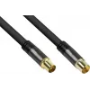 GoodConnections SmartFLEX antenos kabelis, IEC koaksialinis vyriškas į moterišką, auksuotas, keturių sluoksnių ekranavimas, 120 dB, juodas, 7,5 m (GC-M2056)