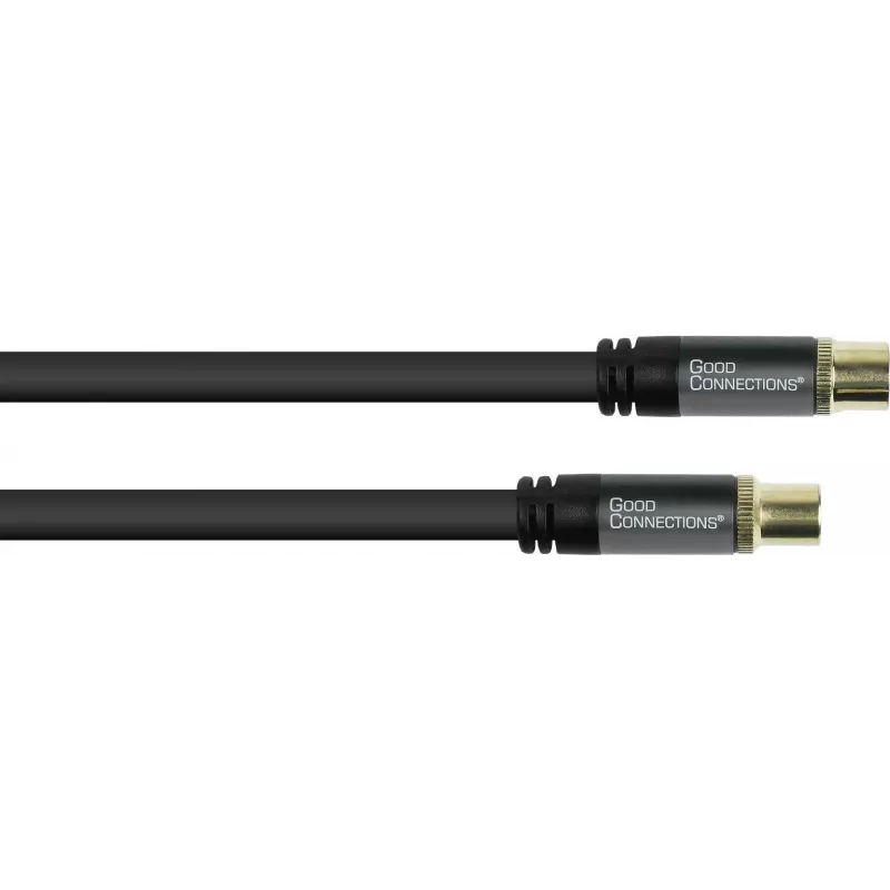 GoodConnections SmartFLEX antenos kabelis, IEC koaksialinis vyriškas į moterišką, auksuotas, keturių sluoksnių ekranavimas, 120 dB, juodas, 7,5 m (GC-M2056)