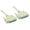 GoodConnections Null Modem laidas, DB25 moteriškas į moterišką, 3m, nikeliuotas, dvigubai ekranuotas, juodas 4030-3