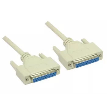 GoodConnections Null Modem laidas, DB25 moteriškas į moterišką, 3m, nikeliuotas, dvigubai ekranuotas, juodas 4030-3
