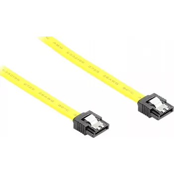 GoodConnections SATA III 6 Gb/s kabelis su metaliniais fiksatoriais, 0,30 m, geltonas 5047-A03Y