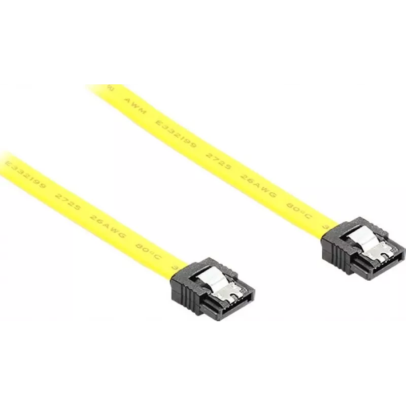 GoodConnections SATA III 6 Gb/s kabelis su metaliniais fiksatoriais, 0,30 m, geltonas 5047-A03Y