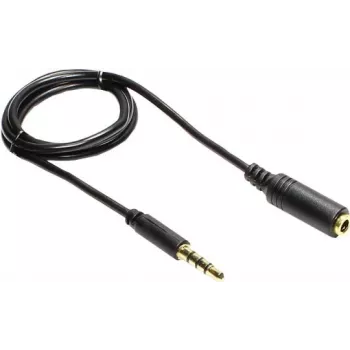 GoodConnections 3.5mm 4-pole TRRS prailginimo kabelis, vyriškas į moterišką, 2m, juodas AS-35V4B2