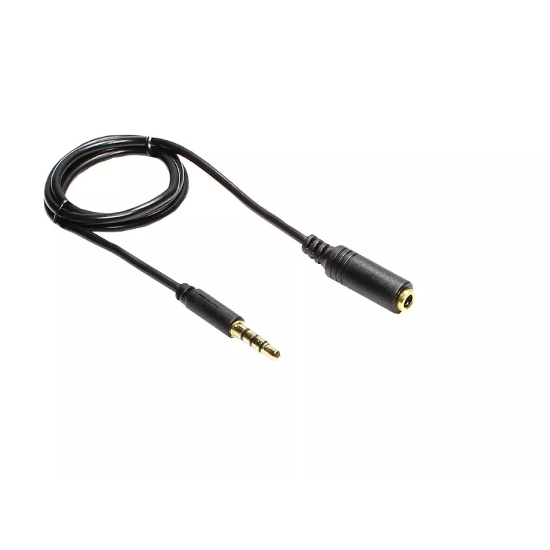 GoodConnections 3.5mm 4-pole TRRS prailginimo kabelis, vyriškas į moterišką, 2m, juodas AS-35V4B2